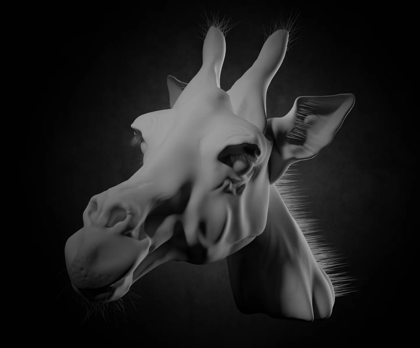 长颈鹿_Blender雕刻